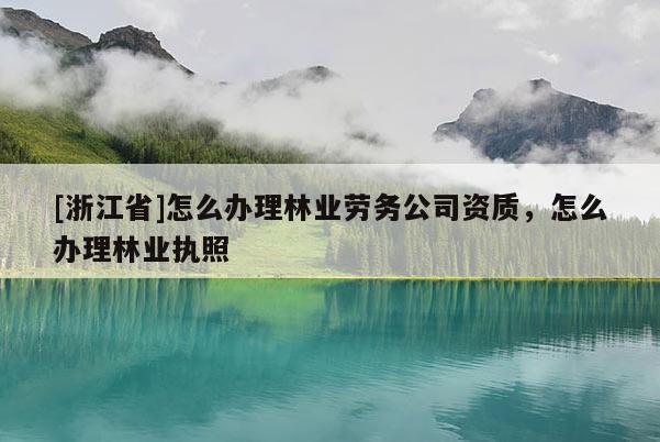 [浙江省]怎么辦理林業(yè)勞務公司資質，怎么辦理林業(yè)執(zhí)照